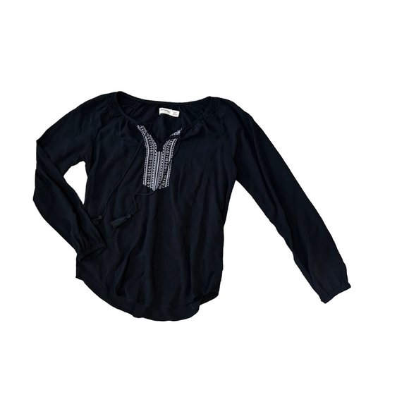 Faded Glory Bundle Long Sleeve V Neck Self Tie Blouse Women's Size S 1545 - Picture 3 of 7